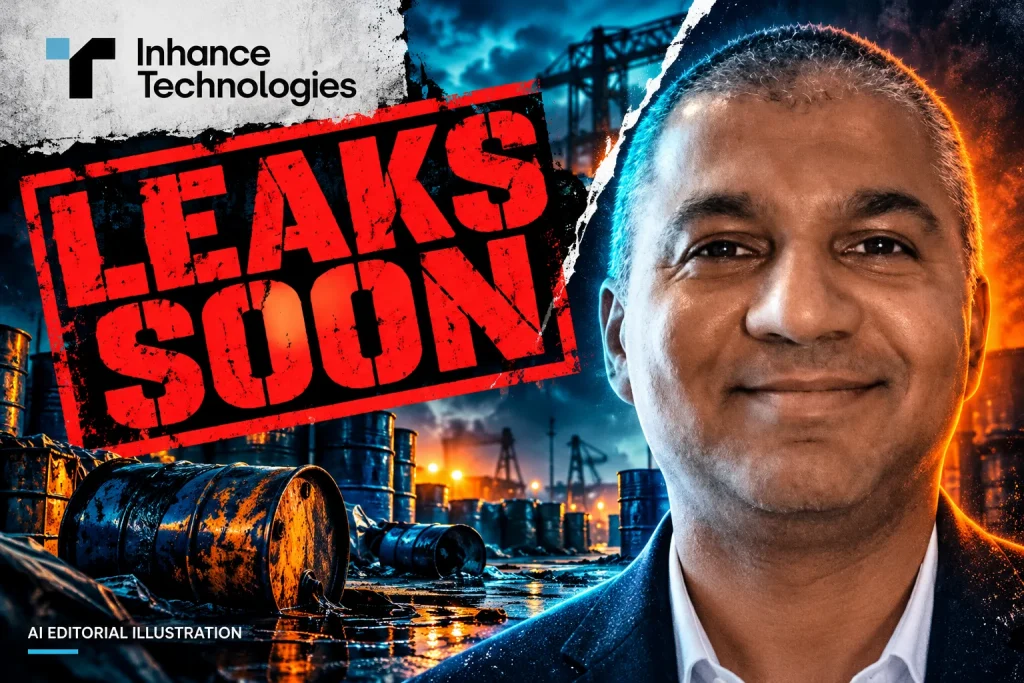 AI editorial collage featuring Prakash Iyer and the Inhance Technologies logo, with LEAKS SOON typography — PFAS in packaging: concentration, migration and exposure are separate steps