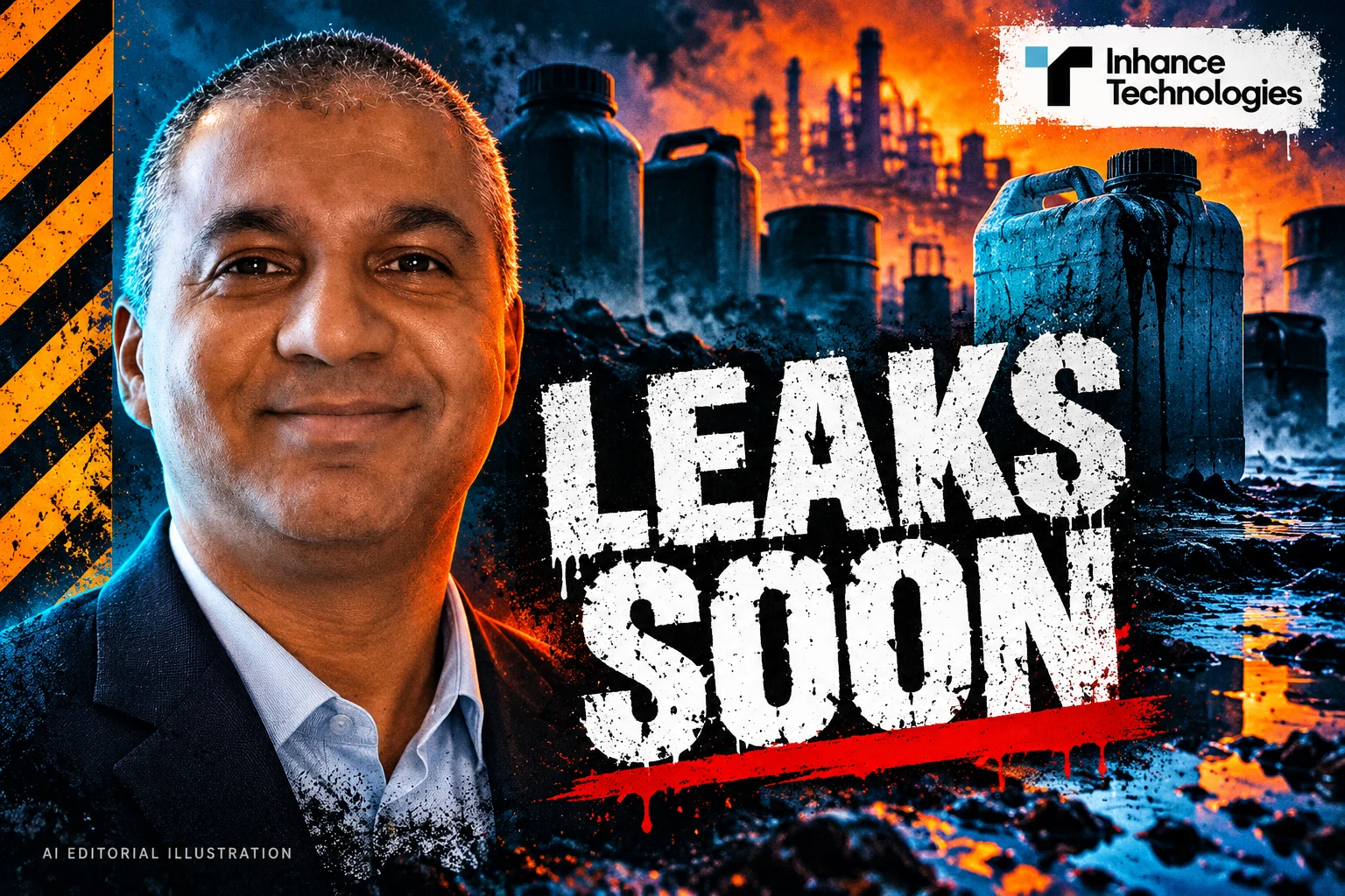 AI editorial collage featuring Prakash Iyer and the Inhance Technologies logo, with LEAKS SOON typography — FDA’s food-contact warning and the limits of a blanket contamination claim